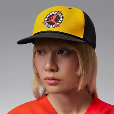 Jordan Flight Club Pro Unstructured Flat Bill Hat In Yellow