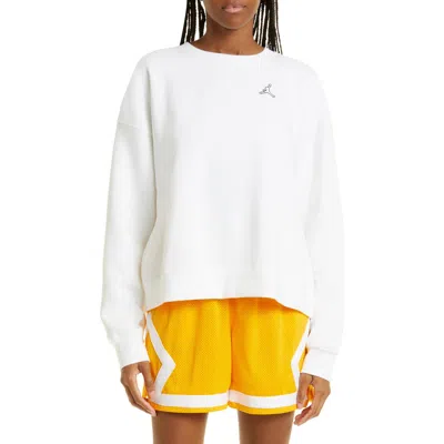 Jordan Flight Cotton Blend Sweatshirt In White