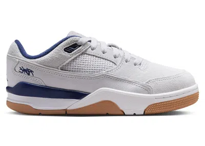 Pre-owned Jordan Flight Court Midnight Navy Sneakers In Neutral Grey/white/gum Light Brown