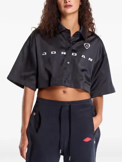 Jordan Flight Cropped Shirt In Black