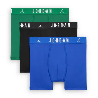 Jordan Dri-fit Big Kids' Flight Poly Boxer Briefs (3-pack) In Blue