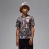 Jordan Flight Essentials Big Kids' Boxed Logo 3.0 T-shirt In Black