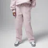 Jordan Flight Essentials Big Kids' Open Hem Pants In Pink