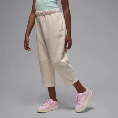 Jordan Flight Essentials Big Kids' Open Hem Pants In White
