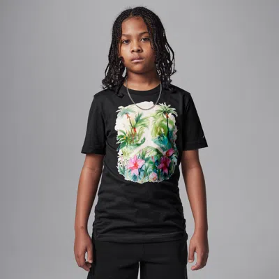 Jordan Flight Essentials Big Kids' Poolside Jumpman T-shirt In Black
