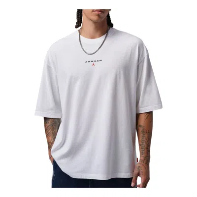 Jordan Mens Flight Essential 96 Oversize Pch Ss Crew In White