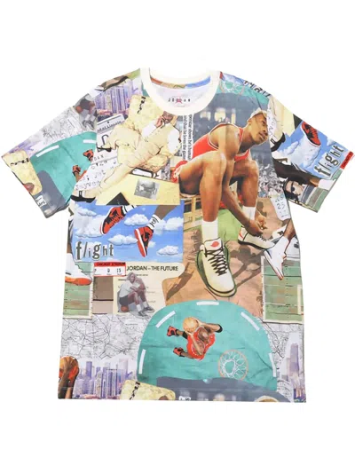 Jordan Flight Essentials "white" T-shirt In Blue