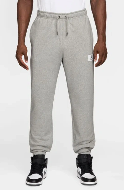 Jordan Flight Fleece Cotton Sweatpants In Gray