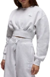 Jordan Flight Fleece Crop Sweatshirt In Birch Heather