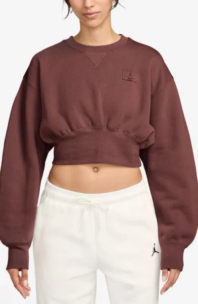 Jordan Flight Fleece Crop Sweatshirt In Dark Pony