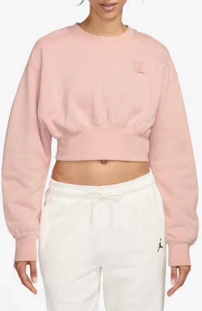 Jordan Flight Fleece Crop Sweatshirt In Pink