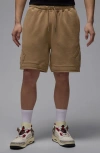 Jordan Flight Fleece Diamond Shorts In Brown