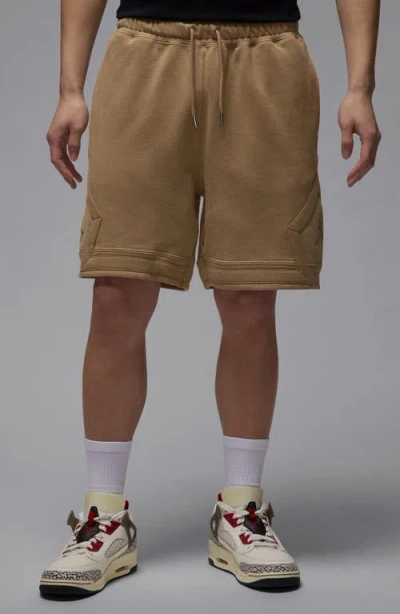 Jordan Flight Fleece Diamond Shorts In Brown