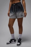 Jordan Flight Fleece Dip Dye Sweat Shorts In Gray