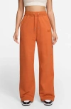 Jordan Flight Fleece French Terry Open Hem Pants In Orange