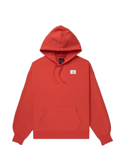 Jordan Flight Fleece Logo-patch Hoodie In Orange