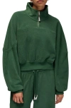 Jordan Flight Fleece Quarter Zip Crop Sweatshirt In Green