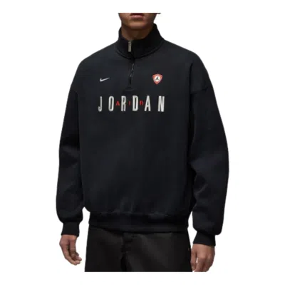 JORDAN Jordan Flight Graphic Fleece 1/4-Zip Top 'Black Sail'