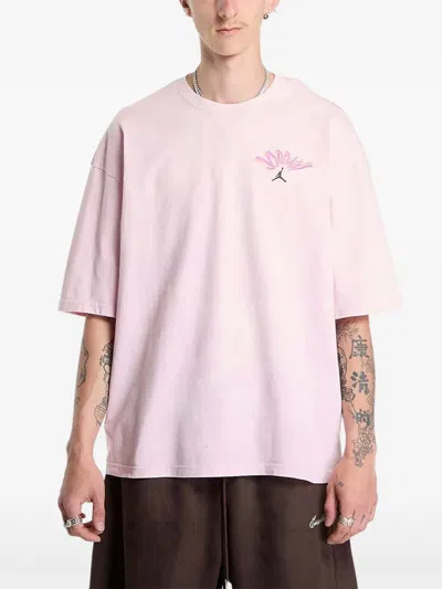 Jordan Flight Oversize Cotton Graphic T-shirt In Pink