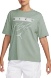Jordan Women's  Flight Heritage Graphic T-shirt In Jade Smoke/ Barely Green