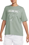 Jordan Womens  Gf Graphic Flight Short Sleeve T-shirt In Jade Smoke/barely Green
