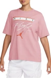 Jordan Women's  Flight Heritage Graphic T-shirt In Pink Glaze/ Cosmic Clay