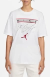 Jordan Women's  Flight Heritage Graphic T-shirt In White/gym Red