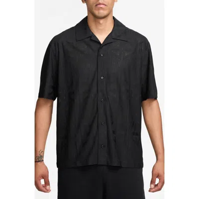 JORDAN JORDAN FLIGHT JACQUARD SHORT SLEEVE BUTTON-UP SHIRT