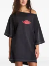 Jordan Flight Logo-print Off-shoulder Mini Dress In Multi