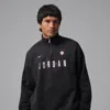 Jordan Flight Oversize Fleece Quarter Zip Pullover In Black