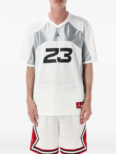 Jordan Flight Mesh-panelled Jersey T-shirt In White