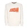 Jordan Flight Mvp Graphic Fleece Crewneck Men's Sweatshirt Phantom/rush Orange/black In White