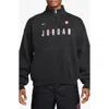 Jordan Flight Oversize Fleece Quarter Zip Pullover In Brown