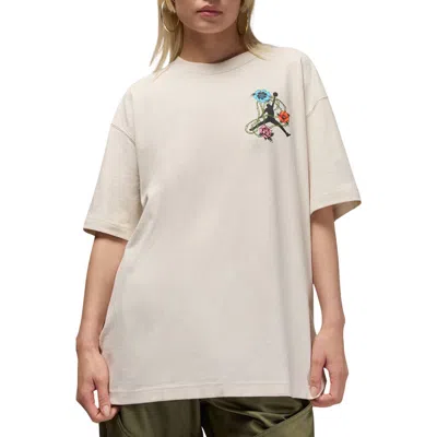 Jordan Flight Oversize Floral Cotton Graphic T-shirt In Neutral