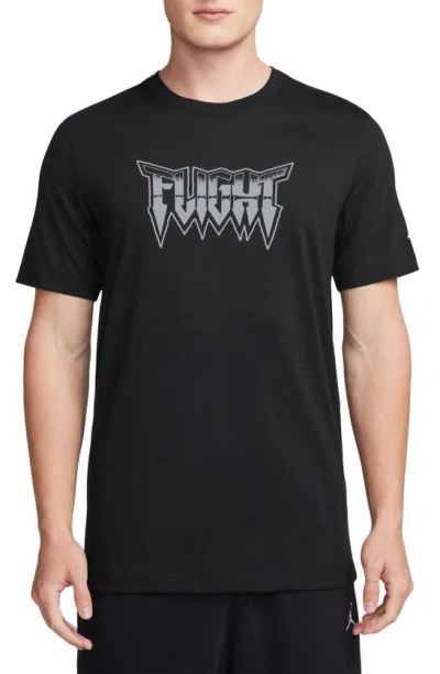 Jordan Flight Skull Graphic T-shirt In Black