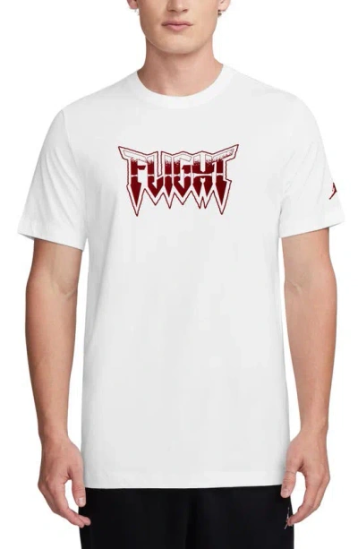 Jordan Flight Skull Graphic T-shirt In White