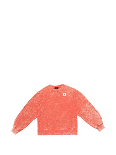 Jordan Flight Washed Crew-neck Sweatshirt In Orange