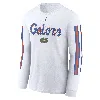 Jordan Florida Gators Local Spirit Slogan Nike Men's College Long-sleeve T-shirt In White