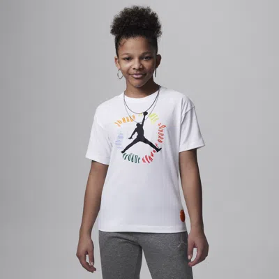 Jordan Fuel Up, Cool Down Big Kids' Liquid Warp T-shirt In White