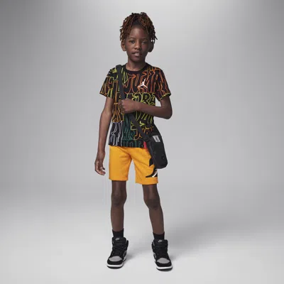Jordan Fuel Up, Cool Down Little Kids' Shorts Set In Orange