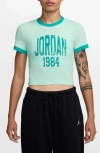 Jordan Gfx Slim Fit Crop Graphic Ringer T-shirt In Green