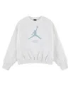Jordan Girls 7-16 Jumpman Club Crewneck Pleated Top In White