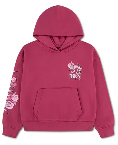 Jordan Kids' Girls' 7-16 Floral Stack Pullover Hoodie In Pink