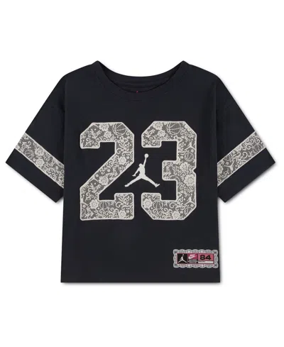 Jordan Kids' Girls' 7-16 Lace 23 Graphic Short-sleeve T-shirt In Black