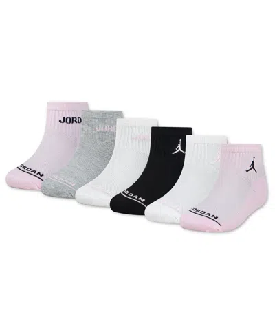 Jordan Kids' Girls' 9-11 Ankle-length Socks, 6-pack In Red