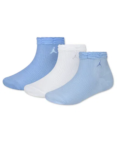 Jordan Kids' Girls' 9-11 Scrunchie Ankle Socks, 3-pack In Aluminum