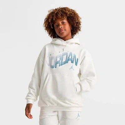 Jordan Girls' Big Kids Flight Club Bubble Pullover Hoodie In White