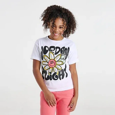 Jordan Kids' Flower Flight Graphic T-shirt In White