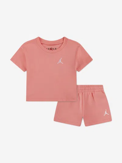 Jordan Babies'  Girls Brooklyn Essential Fleece Short Set In Pink
