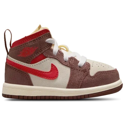 Jordan Kids' Girls   1 Mid Se In Coconut Milk/varsity Red/dark Pony
